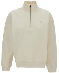 Maison Kitsuné - Ribbed-Trim Half-Zip Sweatshirt - Lyst
