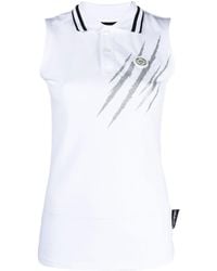 Philipp Plein - Scratch-print Sleeveless Polo Shirt - Lyst