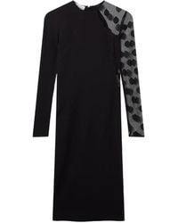 Stella McCartney - Polka-Dot Mesh-Panel Midi Dress - Lyst