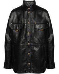 Versace - Shirt-Jacket Leather Jacket - Lyst