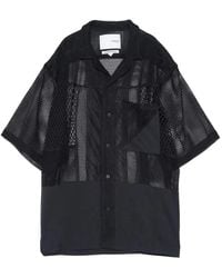 Yoshio Kubo - Chemise En Résille À Design Patchwork - Lyst