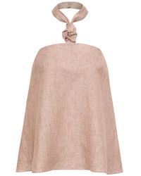 12 STOREEZ - Gelato Knot-Detail Halterneck Top - Lyst