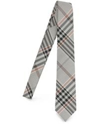 Burberry - Check-Pattern Silk Tie - Lyst