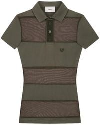 Coperni - Sheer Striped Button Polo Shirt - Lyst