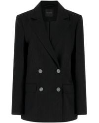 Guess - Double-Breasted Pinstriped Blazer - Lyst