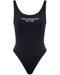 Philosophy Di Lorenzo Serafini - Logo-print Low-back Swimsuit - Lyst