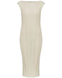 Issey Miyake - Sleeveless Pleated Dress - Lyst