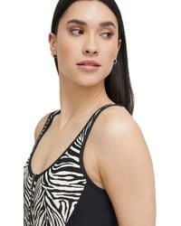 MICHAEL Michael Kors - Zebra-Print Zip-Up Swimsuit - Lyst