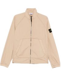 Stone Island - Oversized Jack Met Logo-Patch En Rits - Lyst