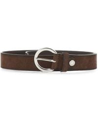 Gianni Chiarini - Logo-Engraved Suede Belt - Lyst