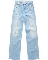 Mother - The Kick It Crystal-Embellished Jeans - Lyst