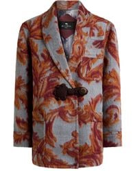Etro - ジャカードパターン トグルコート - Lyst