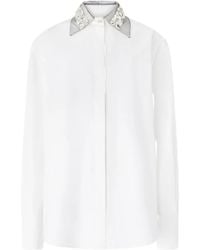 Genny - Crystal Embellished-Collar Shirt - Lyst