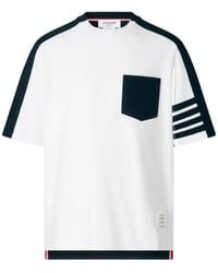 Thom Browne - T-Shirt À Détail 4 Bandes Signature - Lyst