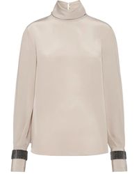 Brunello Cucinelli - Turtle Neck Blouse - Lyst