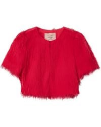 Twinset - Feather-Effect Short-Sleeved Jacket - Lyst