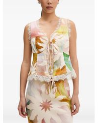 Never Fully Dressed - Lace-Trim Floral-Print Top - Lyst
