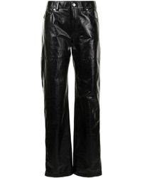 Peter Do Leder Glänzende Lederhose in Schwarz Damen Bekleidung Hosen und Chinos Hose mit gerader Passform 