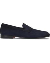 Santoni - Apron-Toe Suede Penny Loafers - Lyst