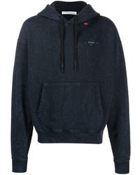 Off-White c/o Virgil Abloh Drawstring Printed Hoodie - Blue