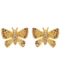 Oscar de la Renta - Small Butterfly Crystal Earrings - Lyst