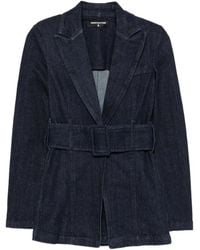 Patrizia Pepe - Belted Denim Blazer - Lyst