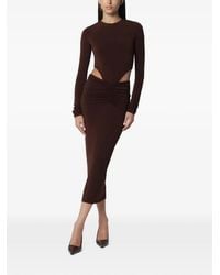 ANDAMANE - Robe Mi-Longue Froncée Heloise À Découpes - Lyst