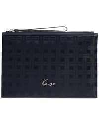 KENZO - Mura Logo-Print Zip Clutch Bag - Lyst