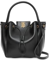 Burberry Monogram Motif Bucket Bag - Black