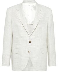 Brunello Cucinelli - Geruite Blazer - Lyst
