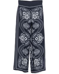 Maje - Bandana-Print Wide-Leg Trousers - Lyst