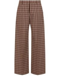 Marni - Checked Wide-Leg Trousers - Lyst