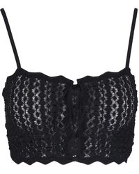 Saint Laurent - Saint Laone Sizerent クロップド トップ（ポインテールニット） - Lyst