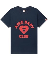 A Bathing Ape - Apee Heart Print T-Shirt - Lyst