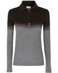 Alysi - Ombre-Effect Ribbed-Knit Polo Shirt - Lyst