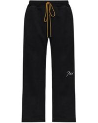 Rhude - Classique Logo-Embroidered Wide-Leg Track Pants - Lyst