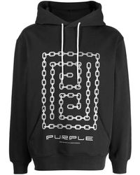 Purple Brand - French Chain-Link Print Hoodie - Lyst