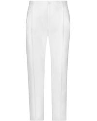 Dolce & Gabbana - Pressed-Crease Linen Trousers - Lyst