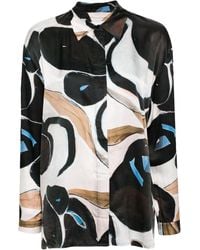 Munthe - Abstract-print Spread-collar Shirt - Lyst