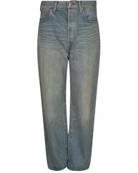 Junya Watanabe - Jeans Met Logopatch En Vervaagd Effect - Lyst