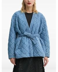 Munthe - Quilted Belted Denim Jacket - Lyst