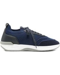 Brioni - Lace-Up Panelled Sneakers - Lyst