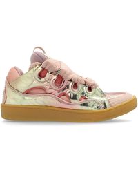 Lanvin - Curb Metallic Leather Sneakers - Lyst