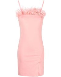 Twinset - Feather-Trim Fitted Minidress - Lyst
