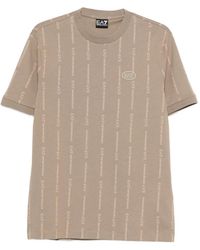 EA7 - Logo-Striped T-Shirt - Lyst