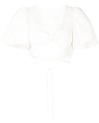 Jonathan Simkhai - Cropped-Top Mit Puffärmeln - Lyst