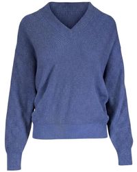 Brunello Cucinelli - Ribbed-Knit V-Neck Cashmere Sweater - Lyst