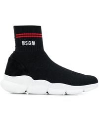 MSGM - Knitted Sock Sneakers - Lyst