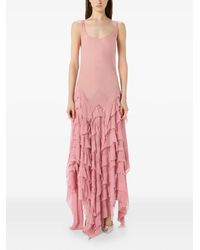 blumarine ruffled rose-detail maxi dress Blumarine Ruched rose-detail Dress | Black