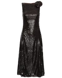 ROTATE BIRGER CHRISTENSEN - Sequins Midi Flared Dress - Lyst